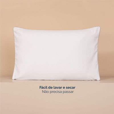 Kit 2 Fronhas Linea 50cm X 70cm Micropercal 200 Fios - Bege