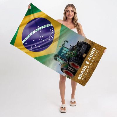 Toalha De Praia - Brasil é Agro Trator
