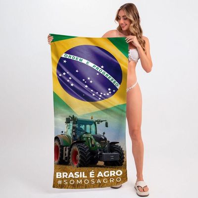 Toalha De Praia - Brasil é Agro Trator