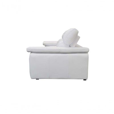 Sofá Retrátil E Reclinável De Couro Queen 2,60 M Branco Pigmentado - Mempra Design