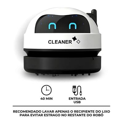 Robô Mini Aspirador Mesa Papa Migalhas Com Coletor Recarregável Usb