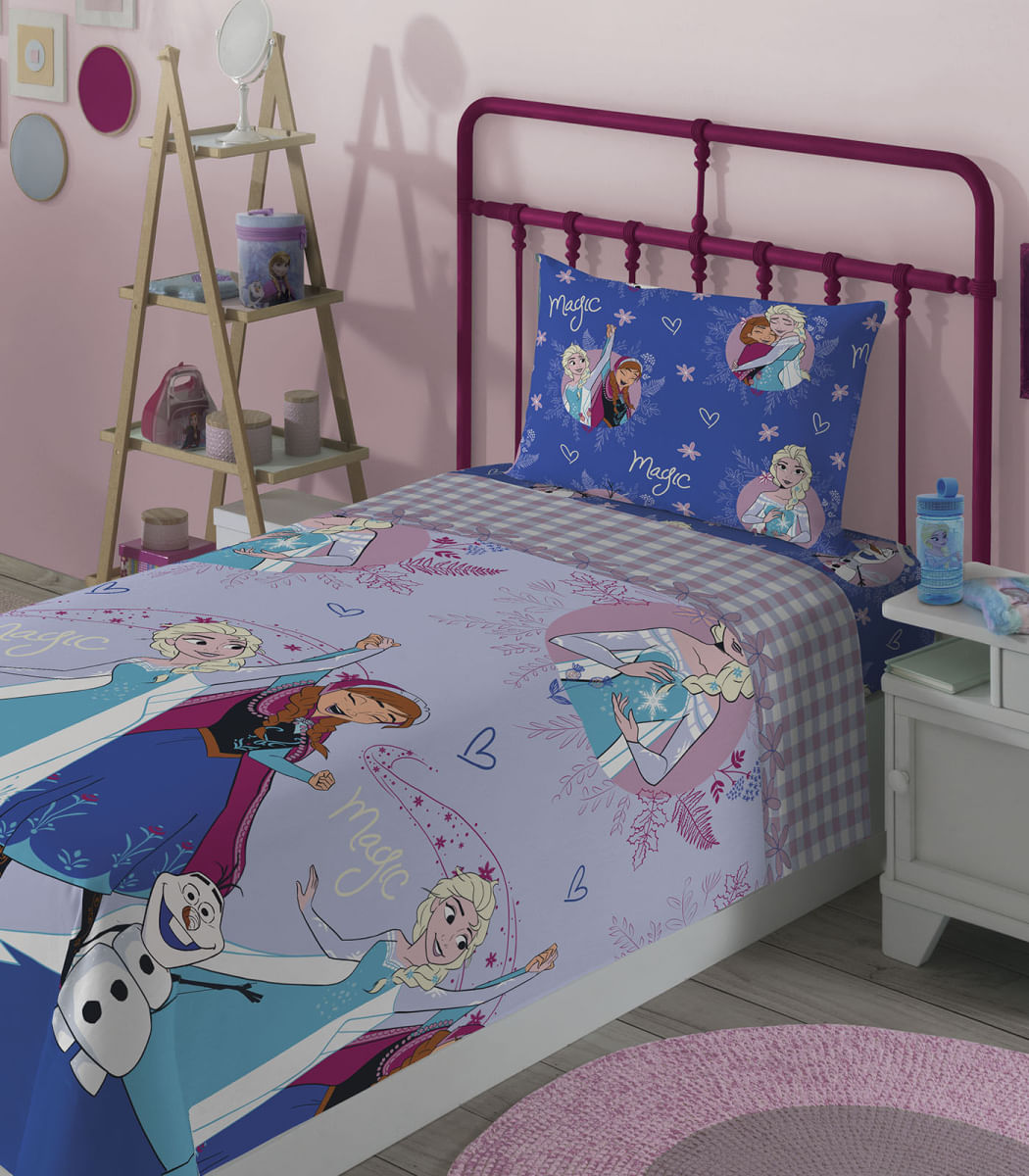 Jogo De Cama Solteiro Frozen Lepper Azul
