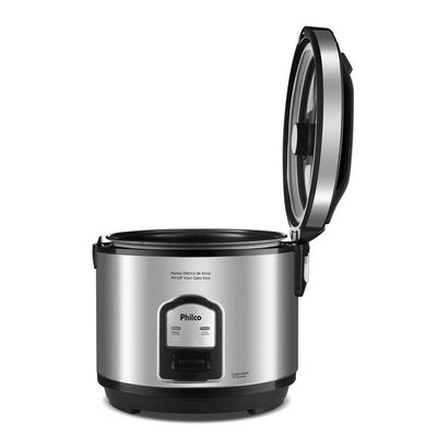 Panela De Arroz Elétrica PH10P Com 10 Xicaras Philco Preto/inox 110V