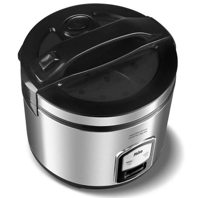 Panela De Arroz Elétrica PH10P Com 10 Xicaras Philco Preto/inox 110V