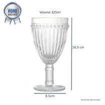 Taça De Agua De Vidro Filete Dourado Empire 325 Ml - Lyor