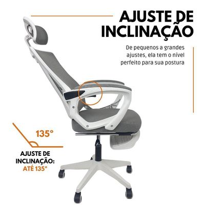 Cadeira De Escritório Presidente Executiva Oficial Paris Cinza