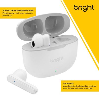 Fone de Ouvido Bluetooth Bright BeatSound II FN565 Branco