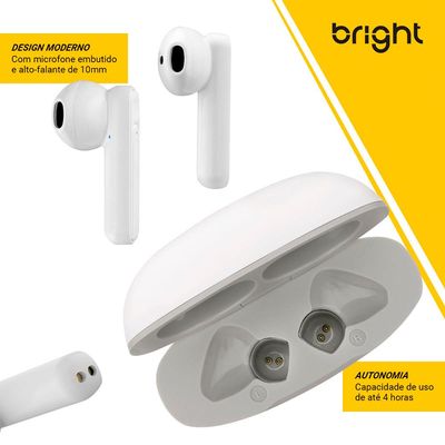 Fone de Ouvido Bluetooth Bright BeatSound II FN565 Branco