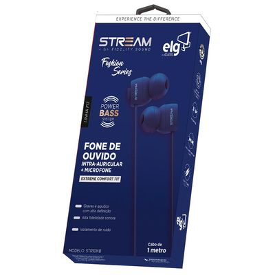Fone de Ouvido Silicone ELG Stream Fashion STR10NB Preto