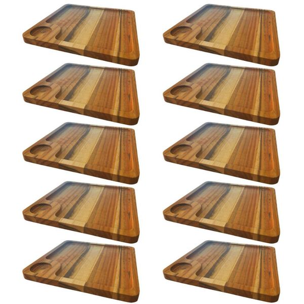 Kit 10 Petisqueiras Teca 23cm Molheira Quadradas Restaurante Bar Porções Petiscos Zanline
