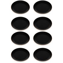 Kit 8 Pratos de Melamina 21,5cm Raso Preto Sushi Wolff Class Sashimi Culinária Oriental