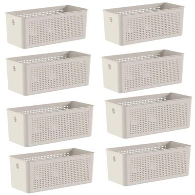Kit 8 Caixas Organizadoras Multiuso 6,6L Cestos Retangulares