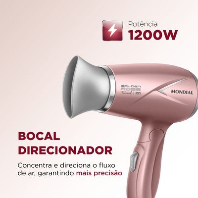 Secador de Cabelos Travel Golden Rose Mondial SC-47-GR Bivolt