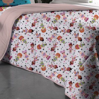 Edredom Solteiro Portallar Estampado Malha Mista Juju 150mx220m Rosa