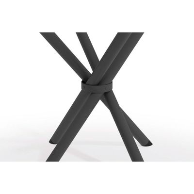 Mesa p/ Cozinha Volga c/ Tampo de Vidro Quadrado 90cm Preto - Kappesberg
