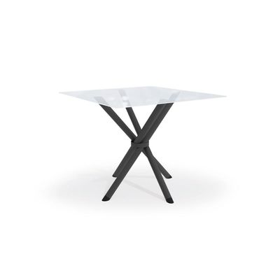 Mesa p/ Cozinha Volga c/ Tampo de Vidro Quadrado 90cm Preto - Kappesberg