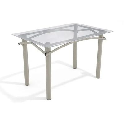 Mesa p/ Cozinha Elba c/ Tampo de Vidro 120cm Niquel - Kappesberg