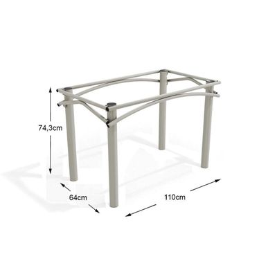 Mesa p/ Cozinha Elba c/ Tampo de Vidro 120cm Niquel - Kappesberg