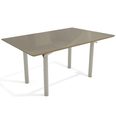 Mesa p/ Cozinha Elba Tampo Madeirado c/ Vidro 160cm Niquel/Freijo Bronze - Kappesberg
