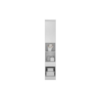Mesa de Cabeceira Modulada Armário de Rizon/Linea c/ 1 Porta e 1 Gaveta Neve - Novo Horizonte