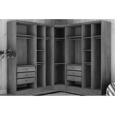 Modulado de Quarto Rizon 3 Peças (2 Guarda Roupas + 1 Closet) QC210 Branco - Novo Horizonte