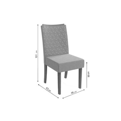 Cadeira de Cozinha 2CAD129CN Kit 2 Un Canela/Suede Preto - Kappesberg