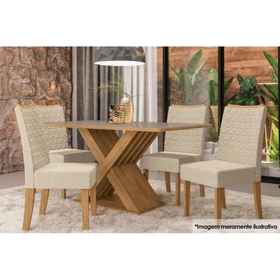 Cadeira de Cozinha 2CAD129CN Kit 2 Un Canela/Suede Preto - Kappesberg