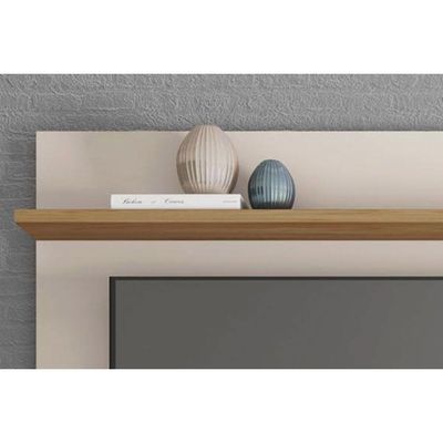 Painel Quarto p/ TV até 45 Pol Jade Ripada 120x183cm Freijo/Off White - Caemmun