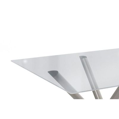 Mesa p/ Cozinha Volga c/ Tampo de Vidro Quadrado 90cm Cromada - Kappesberg