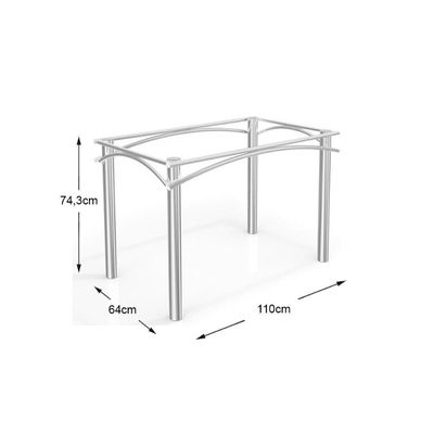 Mesa p/ Cozinha Elba Tampo Madeirado c/ Vidro 120cm Cromada/Off White - Kappesberg