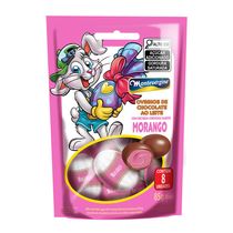 Ovinhos de Chocolate Recheado Morango Montevergine 85g 1406159 Ovinhos de Chocolate Recheado Morango Montevergine 85g