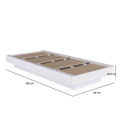 Cama Solteiro Suspensa Branca MDP 92x192x25,5cm Zurique Quarto Art In Móveis