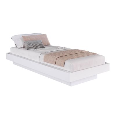 Cama Solteiro Suspensa Branca MDP 92x192x25,5cm Zurique Quarto Art In Móveis