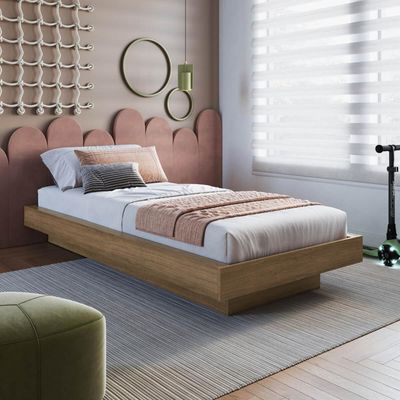 Cama Solteiro Suspensa Mel 92x192x25,5cm MDP Zurique Quarto Art In Móveis