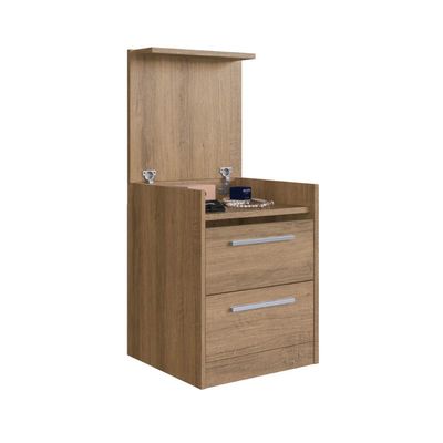 Mesa de Cabeceira Mel com Compartimento Oculto 2 Gavetas MDP Lock Art In Móveis