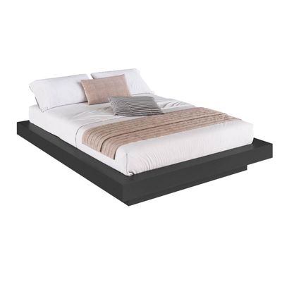 Cama Casal Quen Suspensa Grafite MDP 162x202x25,5cm Zurique Art In Móveis