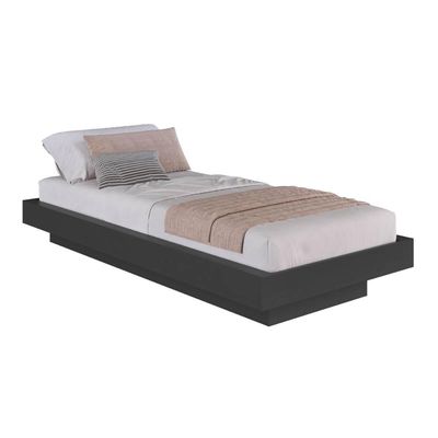 Cama Solteiro Suspensa Grafite MDP 92x192x25,5cm Zurique Quarto Art In Móveis
