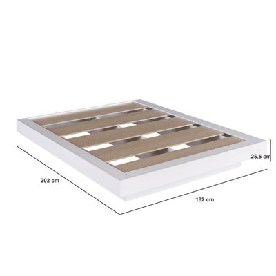 Cama Casal Queen Suspensa Branca MDP 162x202x25,5cm Zurique Art In Móveis