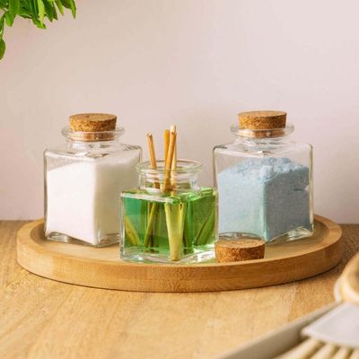 6 Mini Potes de Vidro Porta Temperos com Tampa de Rolha Lembrancinha Quadrados Lyor