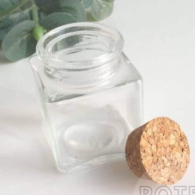 6 Mini Potes de Vidro Porta Temperos com Tampa de Rolha Lembrancinha Quadrados Lyor