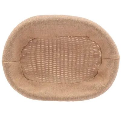 Kit 2 Cestas Porta Pão 27x20cm e 24x17cm Oval Rattan Plástico Forro Tecido Cesto Lyor