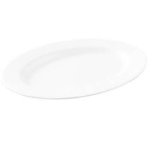 24 Bandejas Melamina Branca 25x18cm Travessa Oval Restaurantes Rasa Servir Haus Concept