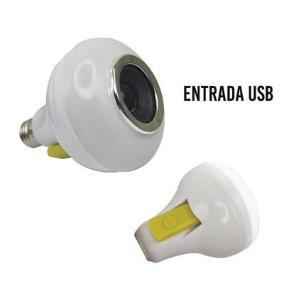 Lampada Led Residencial Musical Com Controle