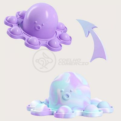 Chaveiro Polvo Reversível Pop It Anti Stress Silicone
