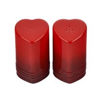SET LE CREUSET SALEIRO E PIMENTEIRO CORAÇÃO EM CERÂMICA 130ML VERMELHO 89373130650003