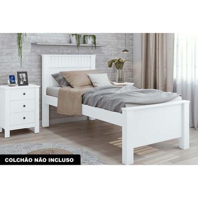 Cama Solteiro Athenas Frassino/Off White - Lopas