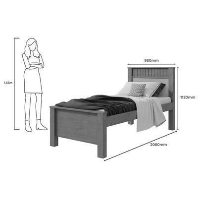 Cama Solteiro Athenas Frassino/Off White - Lopas