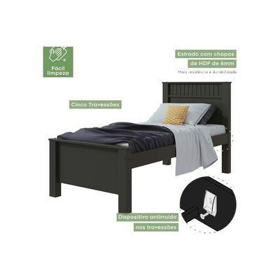 Cama Solteiro Athenas Frassino/Off White - Lopas