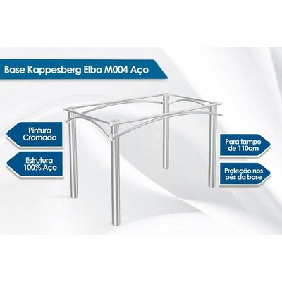 Mesa p/ Cozinha Elba Tampo Madeirado c/ Vidro 120cm Niquel/Freijo Bronze - Kappesberg