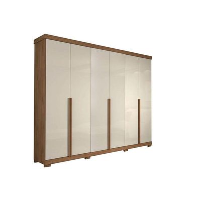 Guarda Roupa 6 Portas e 6 Gavetas c/ Pés Guarapari Cinamomo - Panan